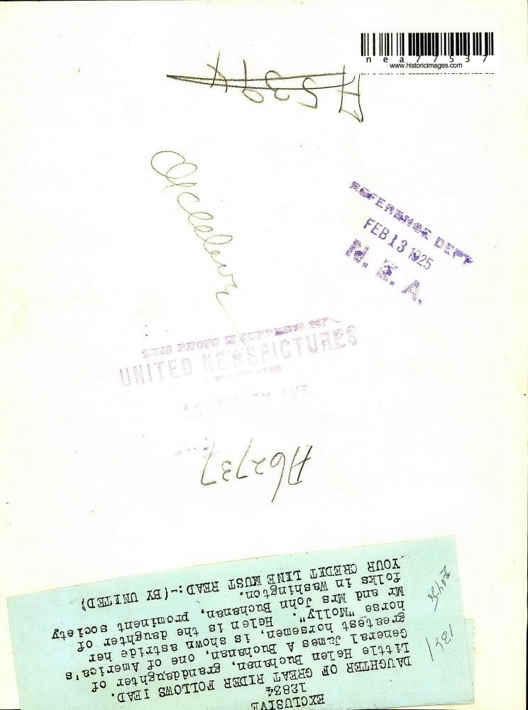 1925 Press Photo Helen Buchanan,Granddaughter of America's Great Horsemen.