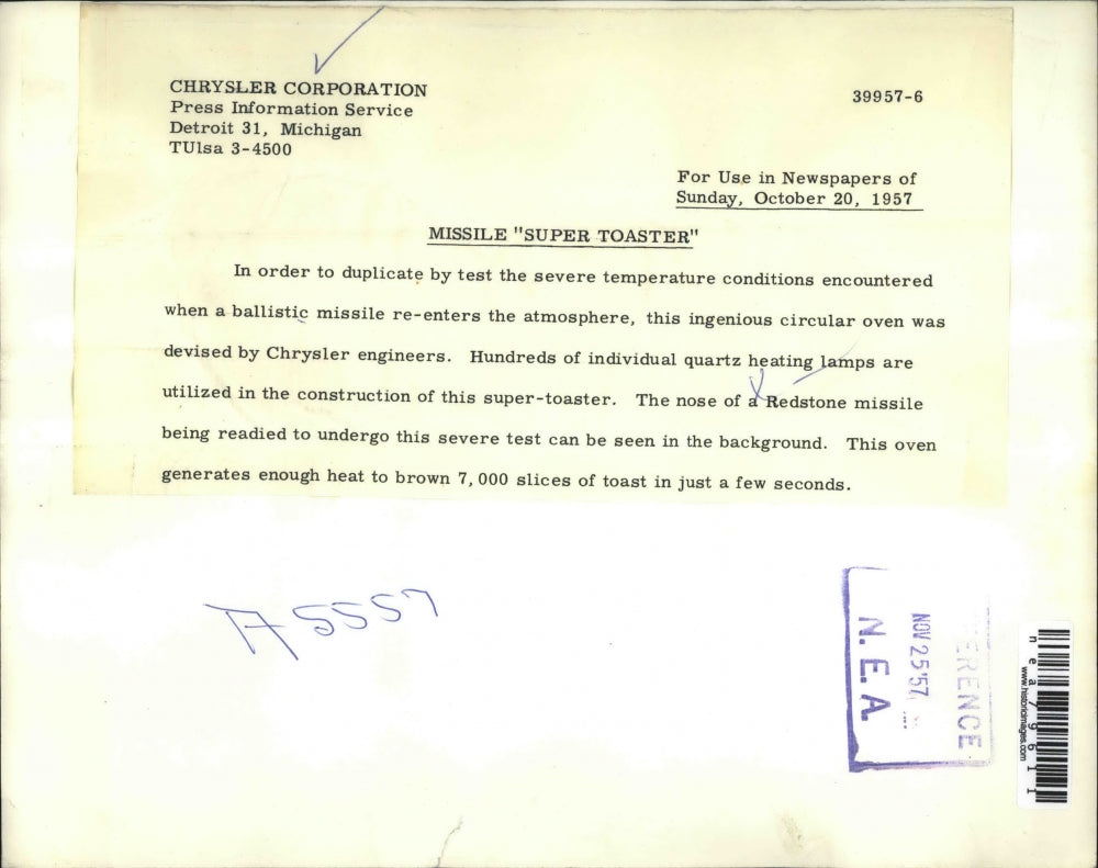 1957 Press Photo Redstone missle parts at Chrysler plant - nea79611