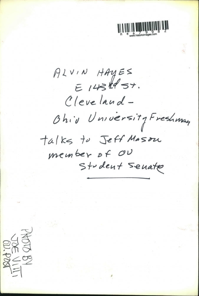 Press Photo Alvin hayes Cleveland Ohio Freshmen Student Senate - nea79982