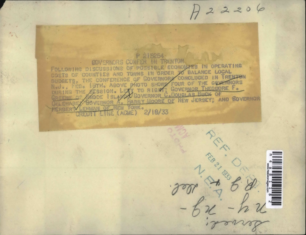 1933 Press Photo Conference Of Governors Convenes In Trenton, NJ