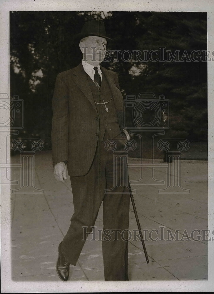 1938 Press Photo Secretary Of Commerce Daniel C. Roper Arriving At White House