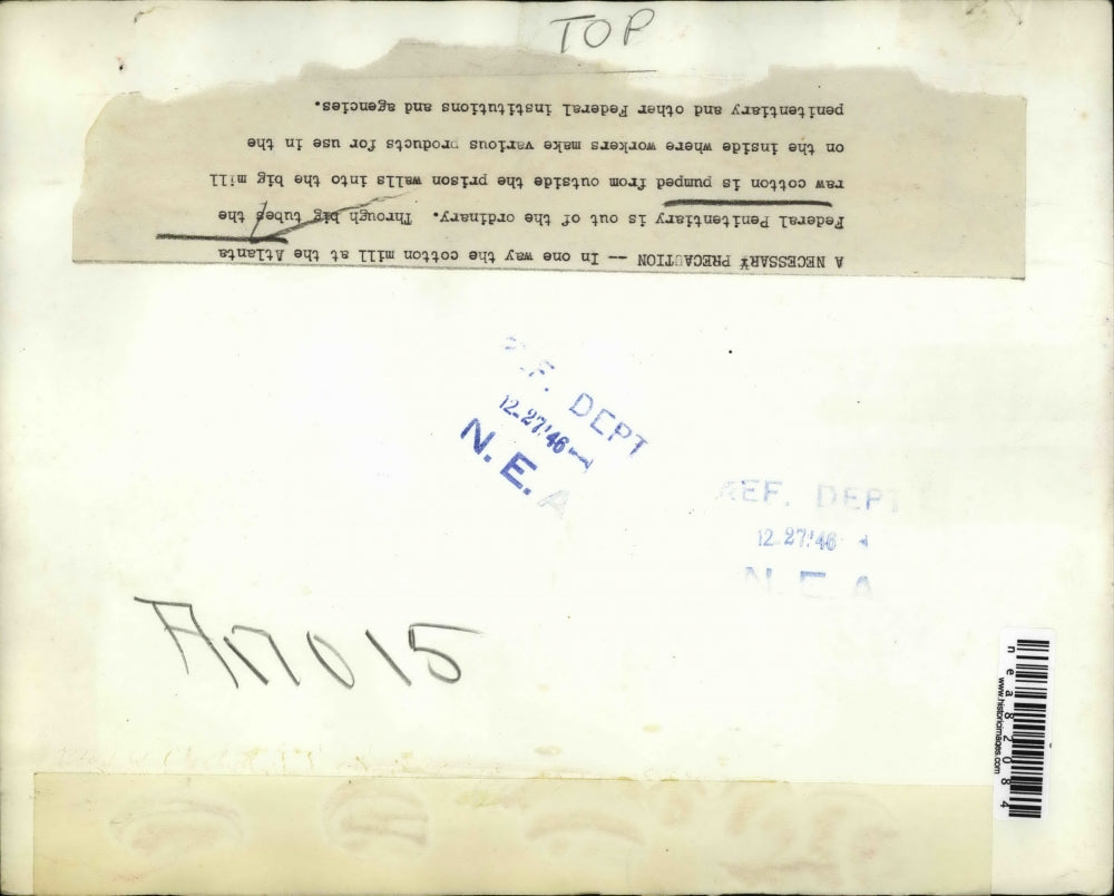 1946 Press Photo Atlanta, Ga. Fed Penitentiary cotton mill tubes - nea82084