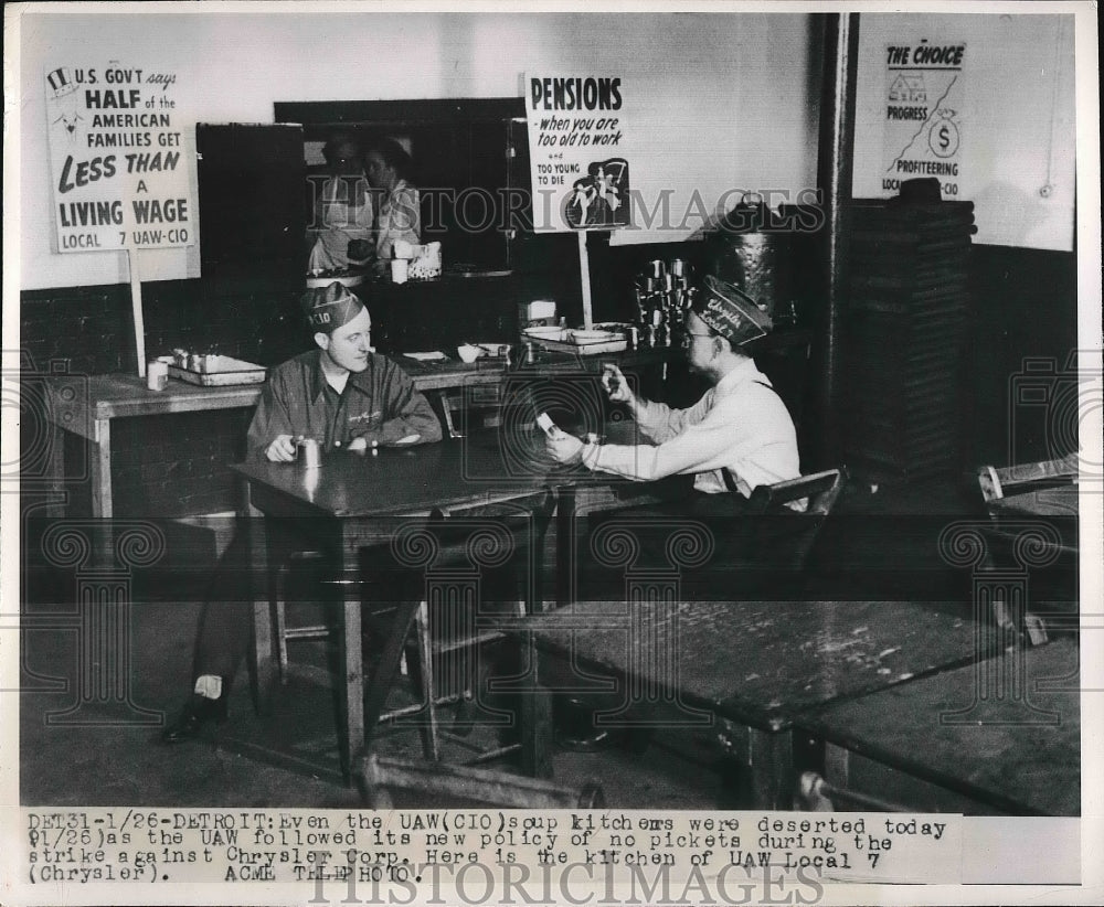 1950 Press Photo UAW-CIO soup kitchen in Detroit, Mich - nea83294