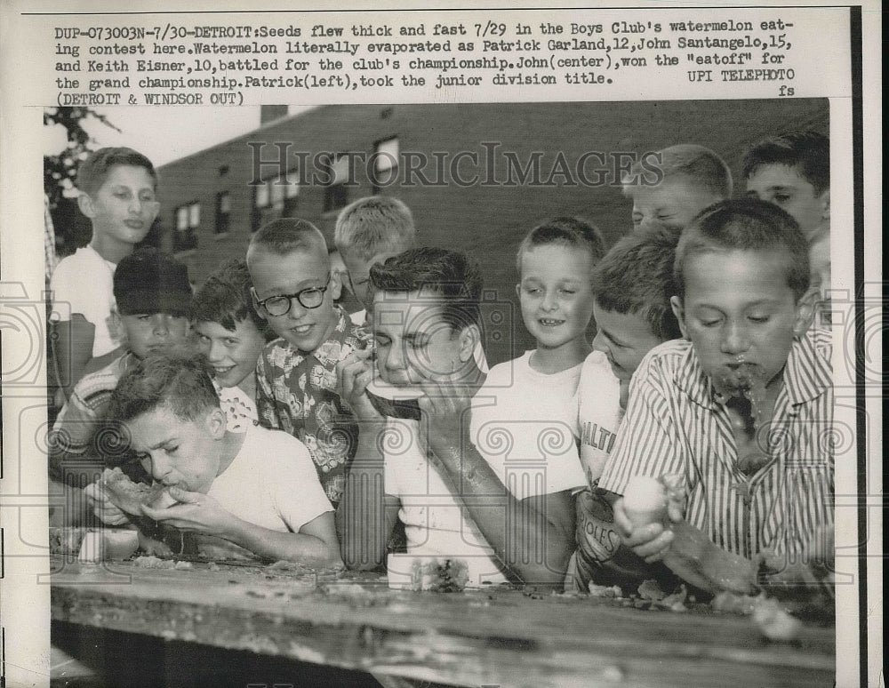 1958 Press Photo Patrick Garland, J. Santangelo, Keith Eisner, Boys Club- Historic Images