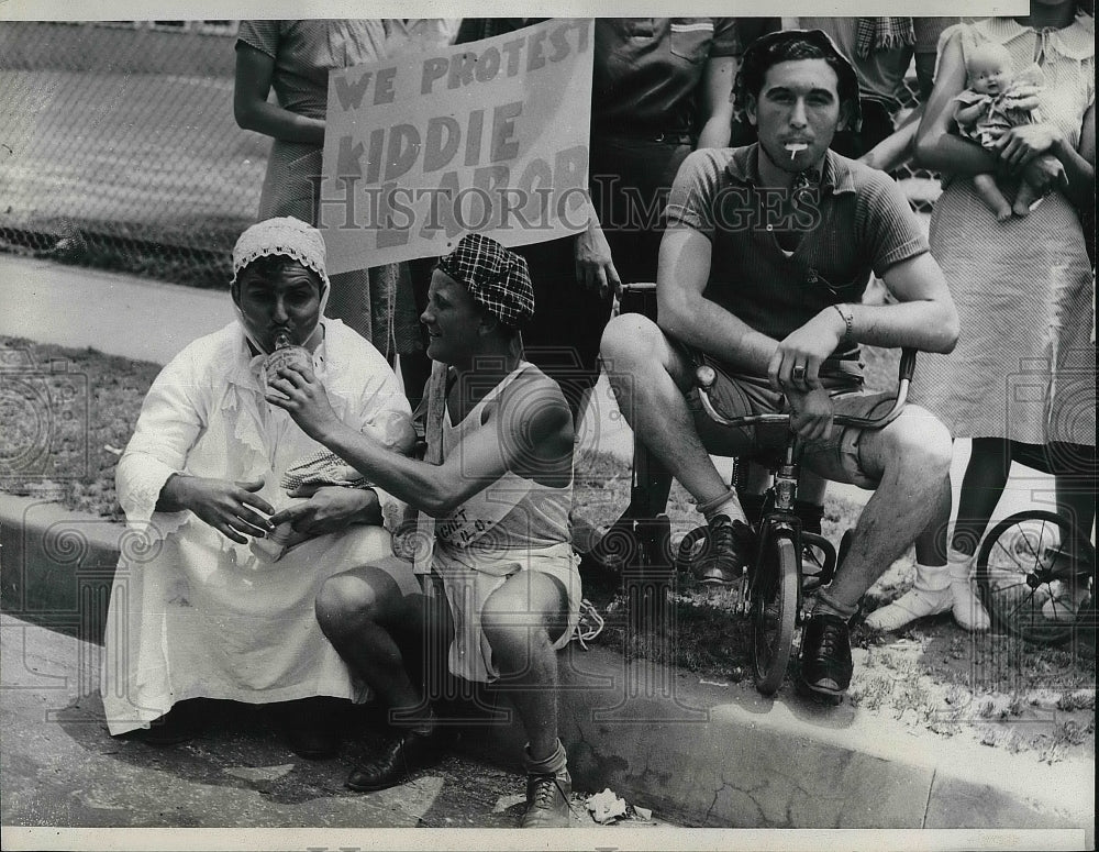 1938 Press Photo Workers At American Can Co Vernon Plant Protest - Historic Images