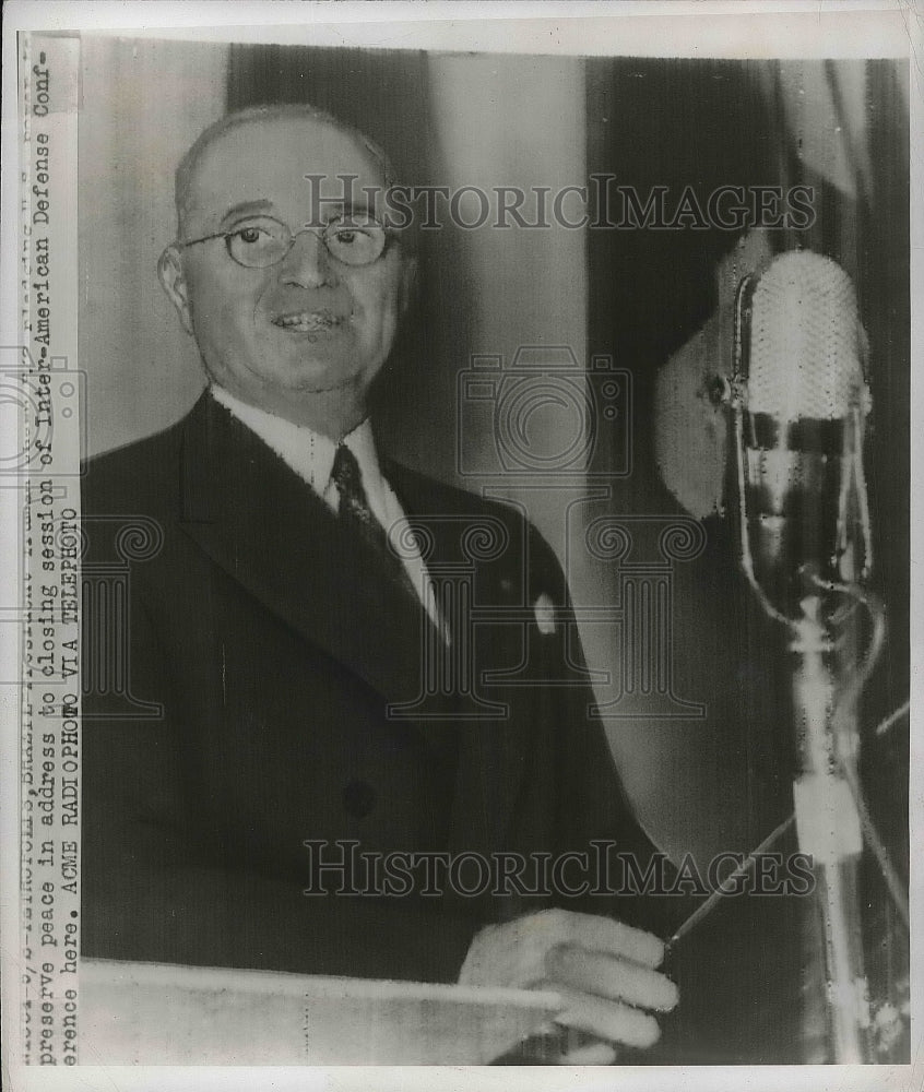 1947 Press Photo Brazil President Eurico Gaspar Dutra - nea92675