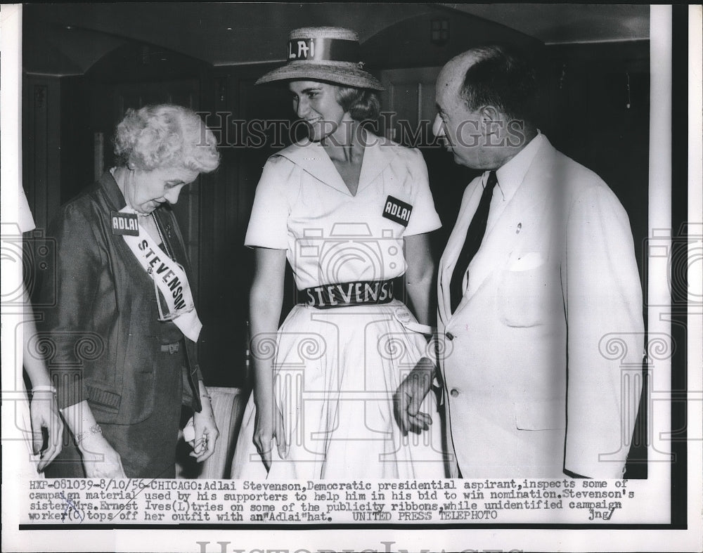 1956 Press Photo Democratic Presidential Candidate Adlai Stevenson - nea93991