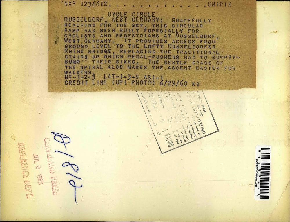 1960 Press Photo Circular Ramp Built For Cyclists & Pedestrians In Germany