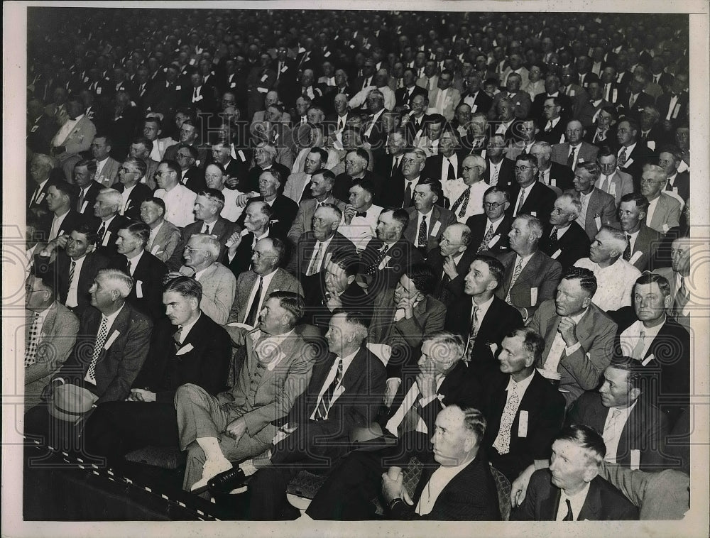 1935 Press Photo Sec of Agri Henry Wallace & farmers for the New Deal