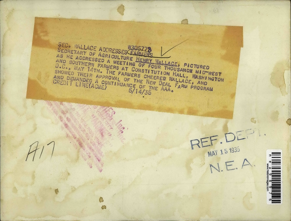 1935 Press Photo Sec of Agri Henry Wallace & farmers for the New Deal