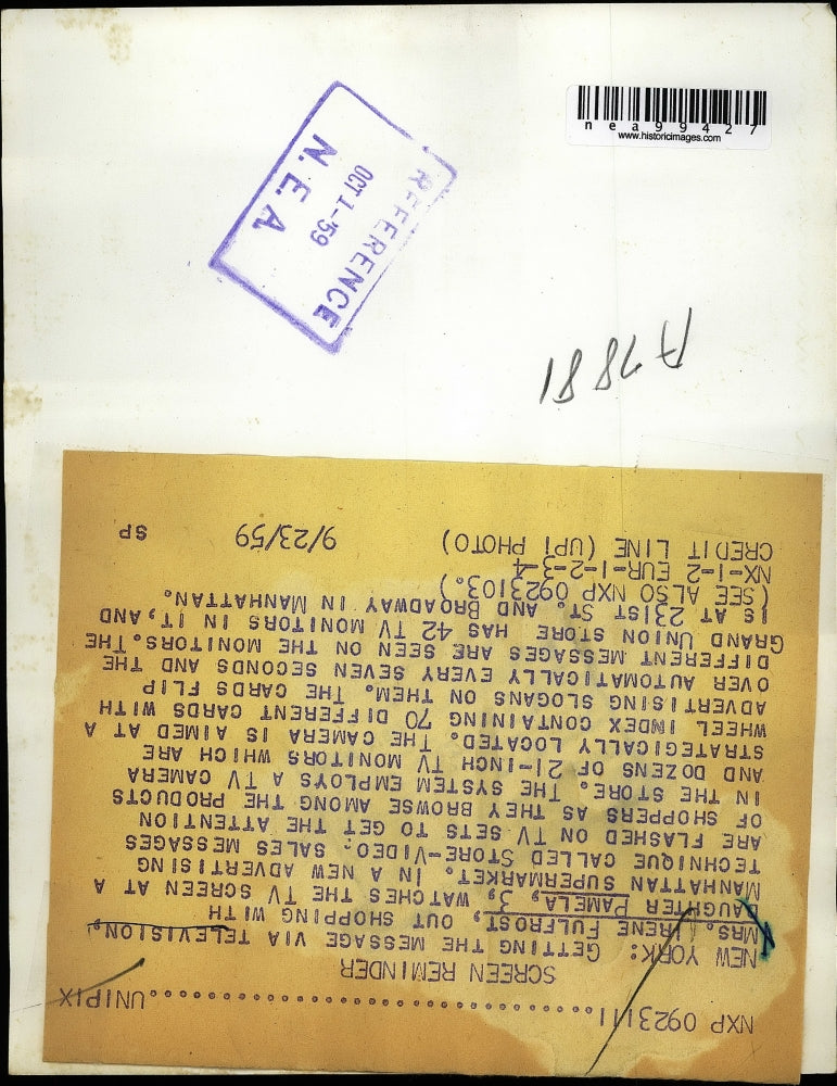 1959 Press Photo Mrs Irene Fulfrost And Daughter Watching New Television