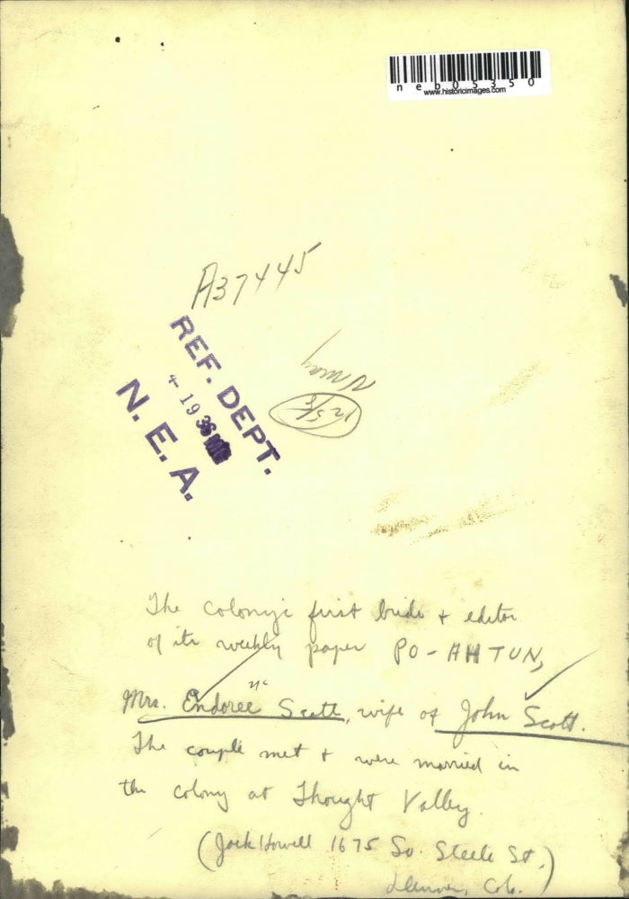 1936 Press Photo Mrs. Endoree Scott, wife of John Scott