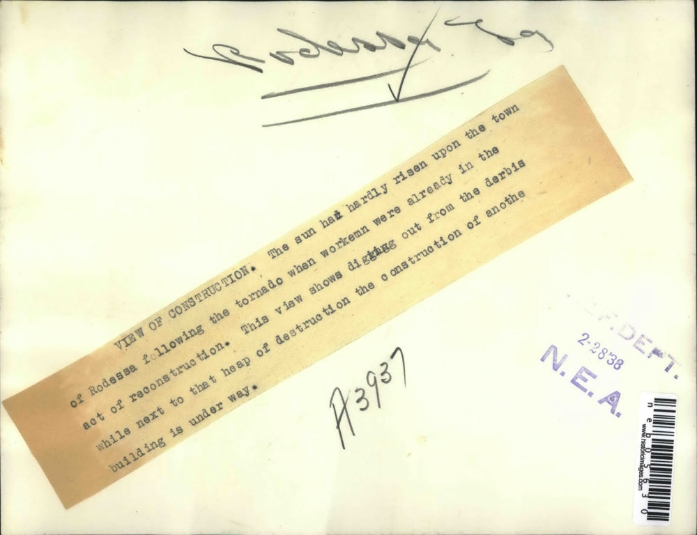 1938 Press Photo Reconstructing Rodesso Louisiana Tornado Area