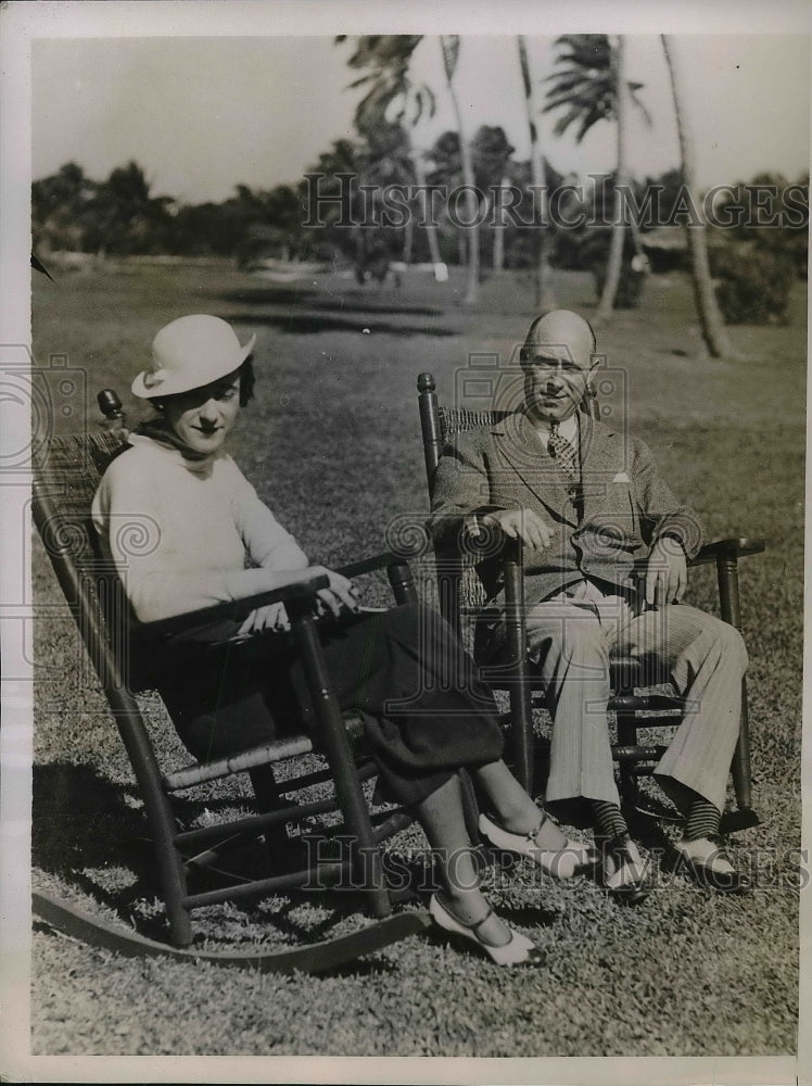 1936 Press Photo Mr. F. W. Trabold and Daughter Mrs. Larence Woodbury- Historic Images
