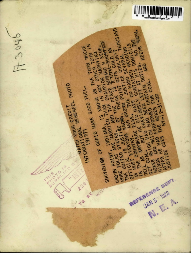 1922 Press Photo Howard H. Kemp Justice Of The Peace Marrying Official