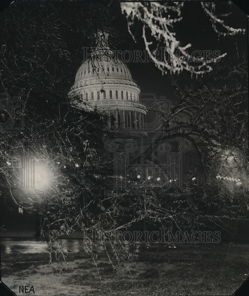 1929 Press Photo Winter Scene at the Capitol