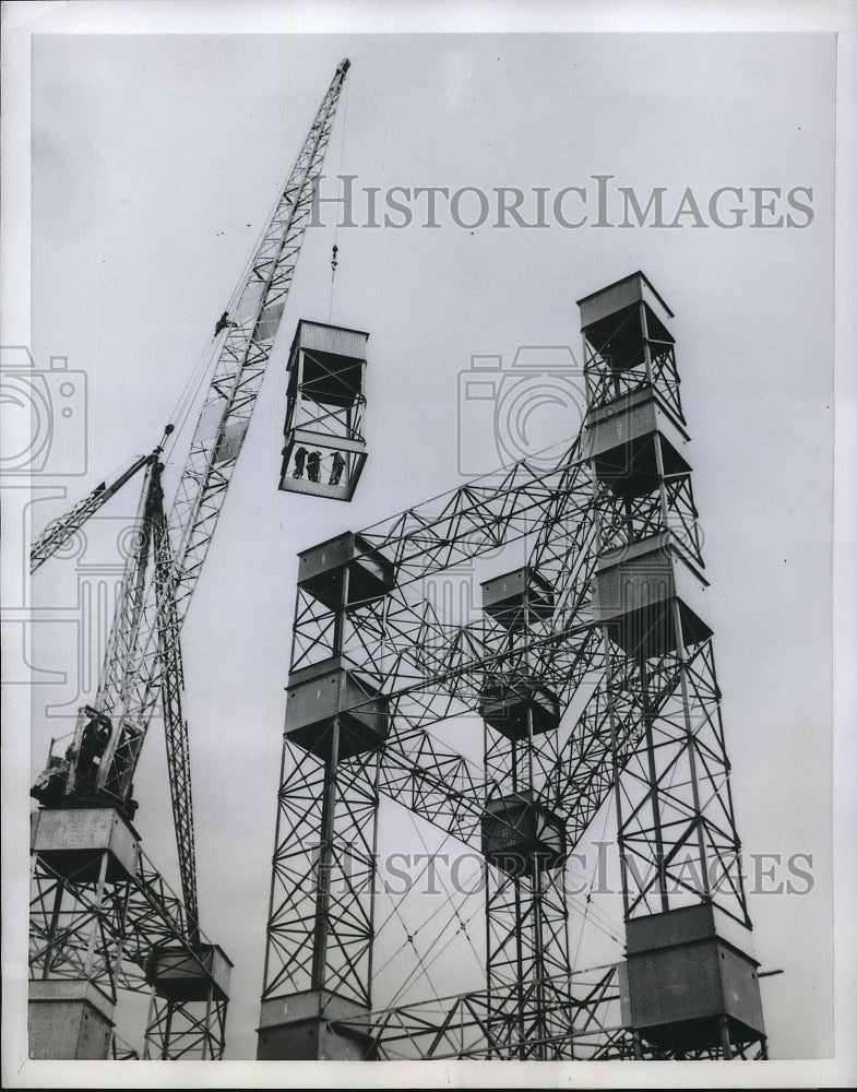 1954 Press Photo Construction of Giant Radio Telescope for Manchester University- Historic Images