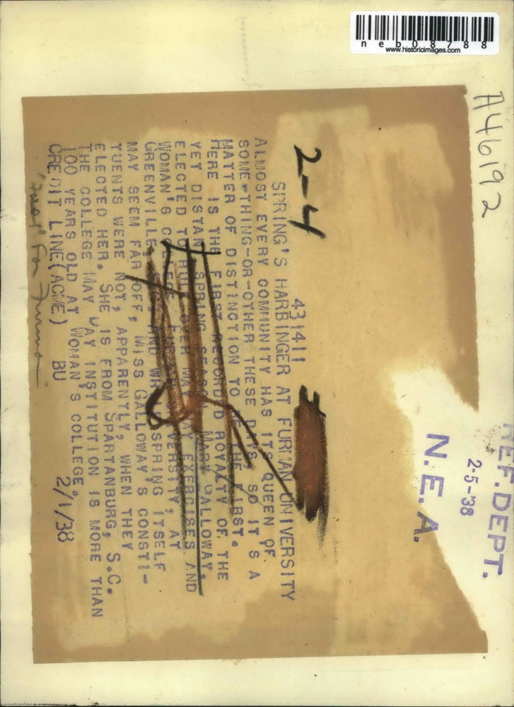 1938 Press Photo Mary Galloway elected to rule over May Day exercises