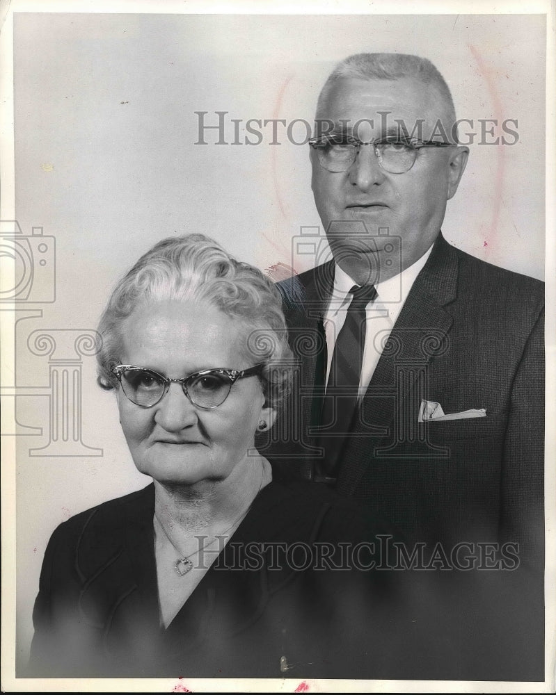 1962 Press Photo Mr & Mrs George Huss celebrating their 50th wedding anniversary