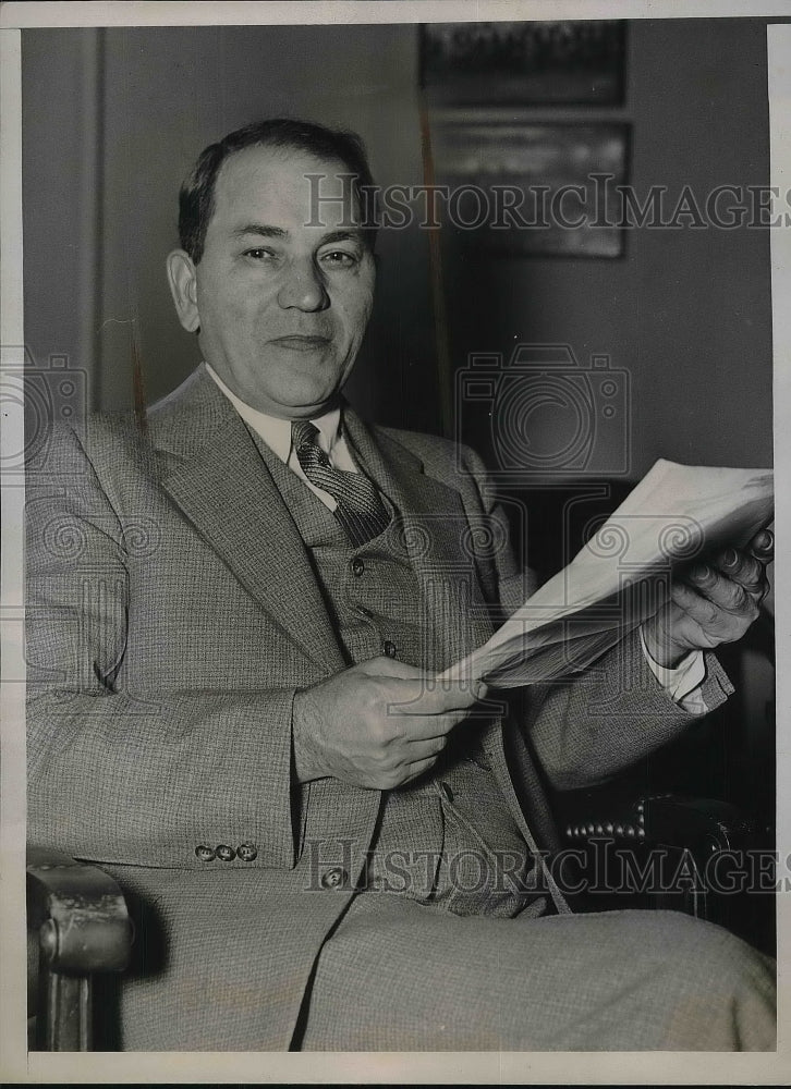 1936 Press Photo Max Zaritsky president of the united hatters