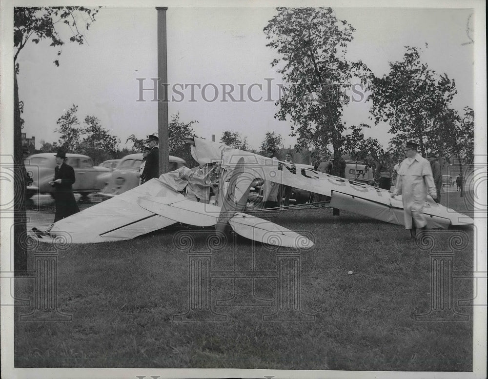 1941 Press Photo Stolen Airplane By Youths Ends in Crash in Chicago