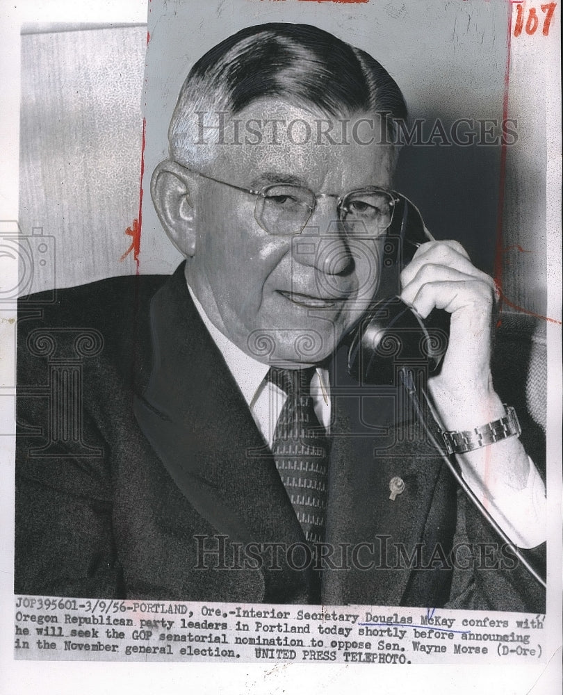 1956 Press Photo Interior Secretary Douglas McKay- Historic Images