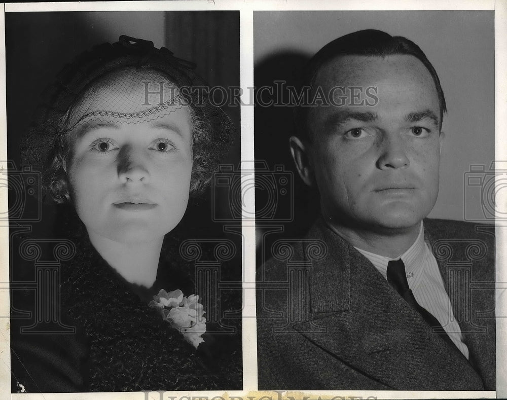 1935 Press Photo Mrs. Geraldine Mae Lee, Thomas Stewart Lee, Princess Now Pauper