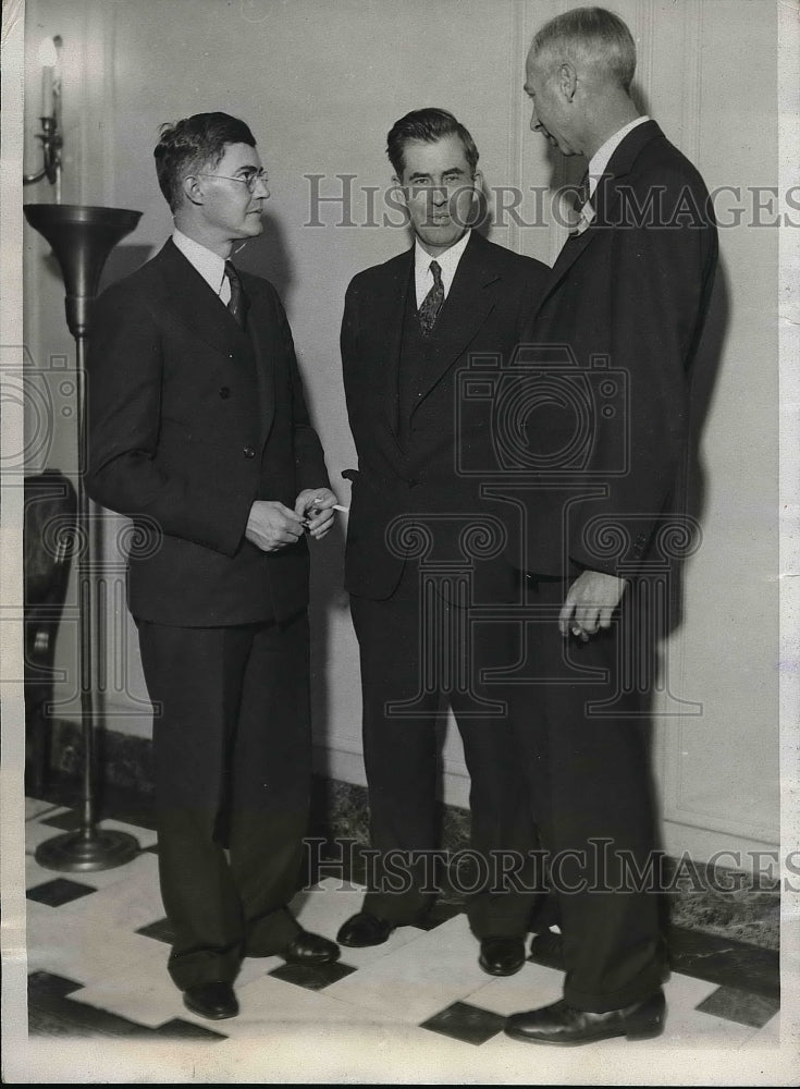 1933 Press Photo Secretary Agriculture Henry Wallace Paul Appleby F.D. Richet