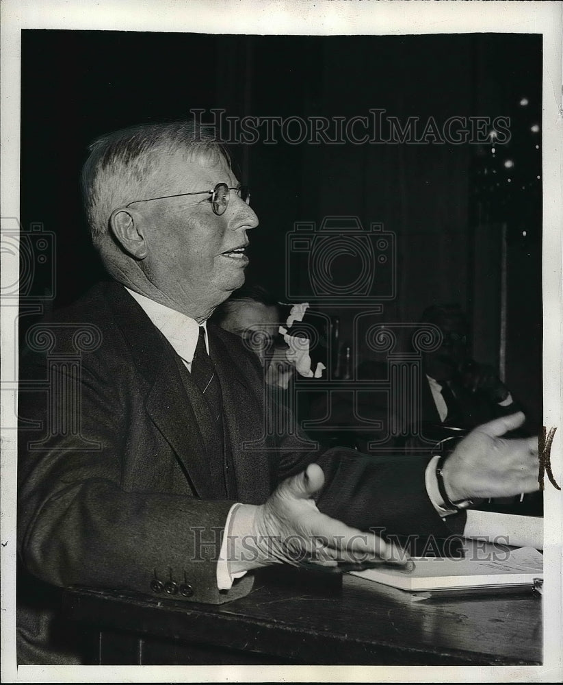 1941 Press Photo Maj. Gen. James Kelly Parsons Defending Camps Building Costs- Historic Images