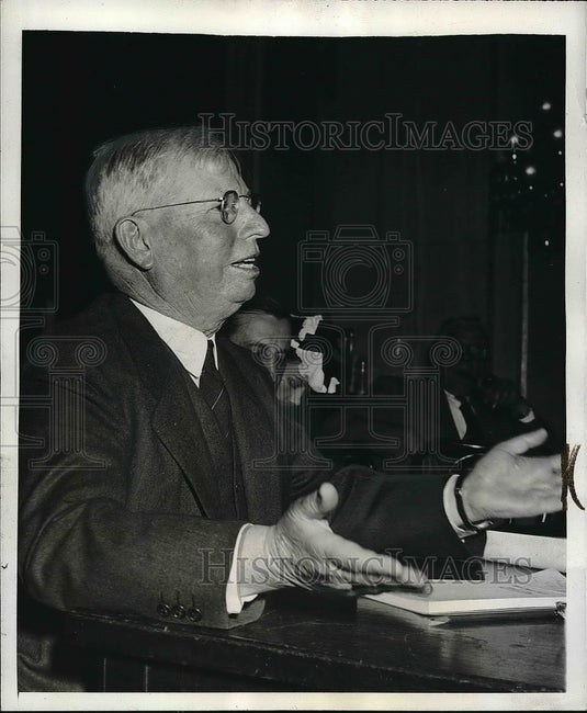 1941 Press Photo Maj. Gen. James Kelly Parsons Defending Camps Building Costs- Historic Images