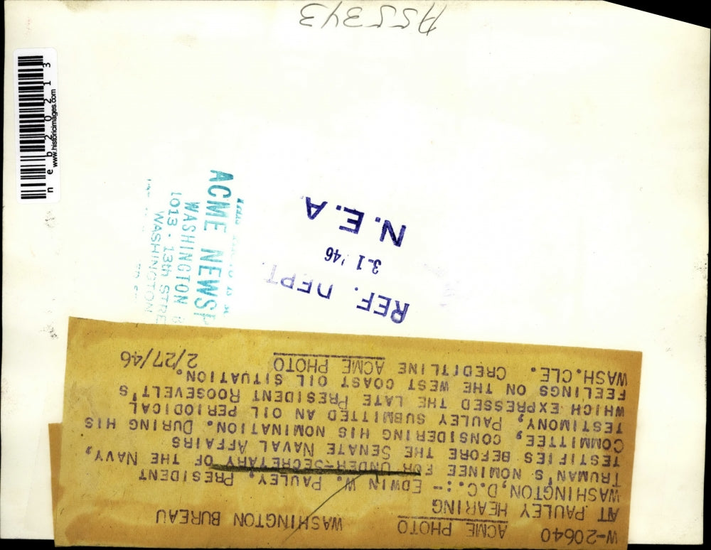 1946 Press Photo Edwin W. Pauley Nominee Under-Secretary of Navy