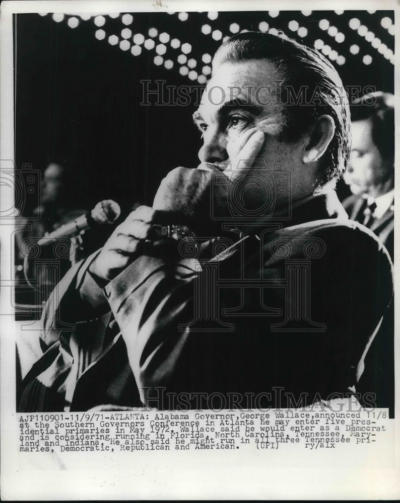 1971 Press Photo Alabama Governor George Wallace- Historic Images