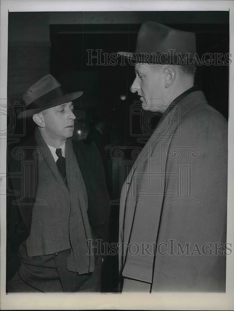 1945 Press Photo John Brown, T.R. Adelsperger, Miss Frances brown - Historic Images