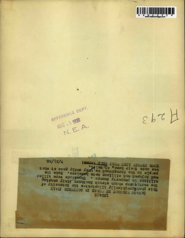 1930 Press Photo Damage of Earthquake in Southern Italy - neb22224