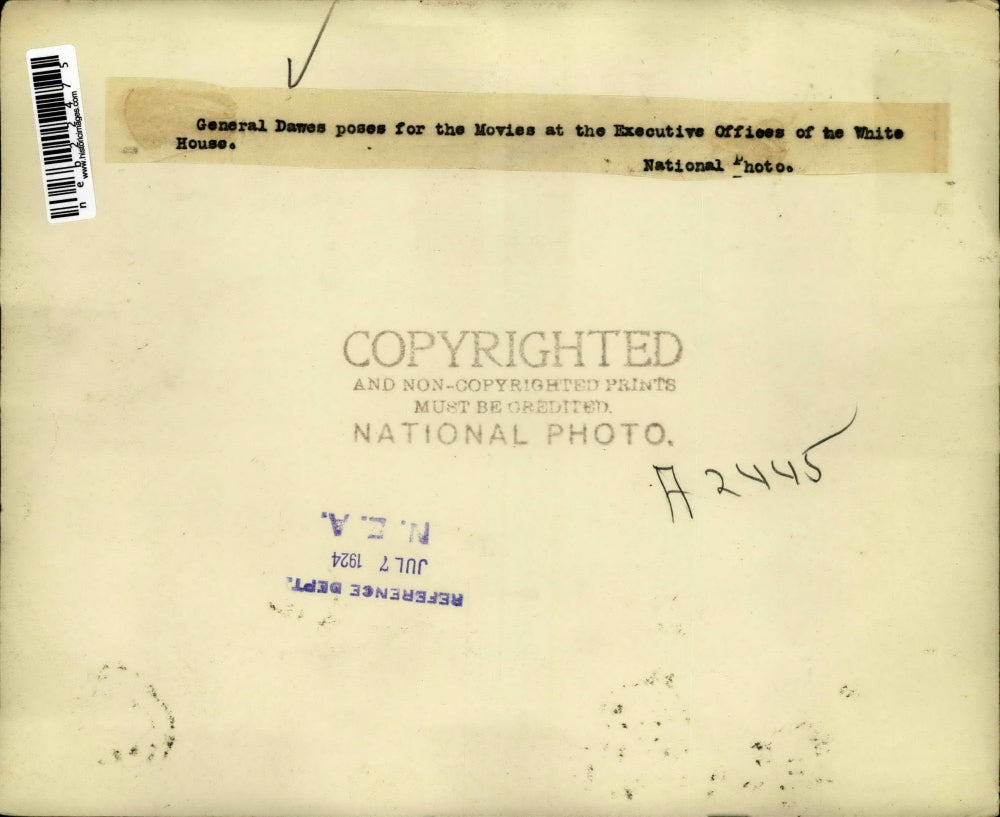 1924 Press Photo Brig General Charles Dawes - neb22475