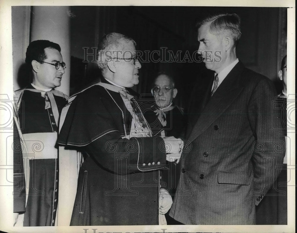 1943 Press Photo Vice President Henry Wallace Msgr Pedro Farfan Archbishop - Historic Images