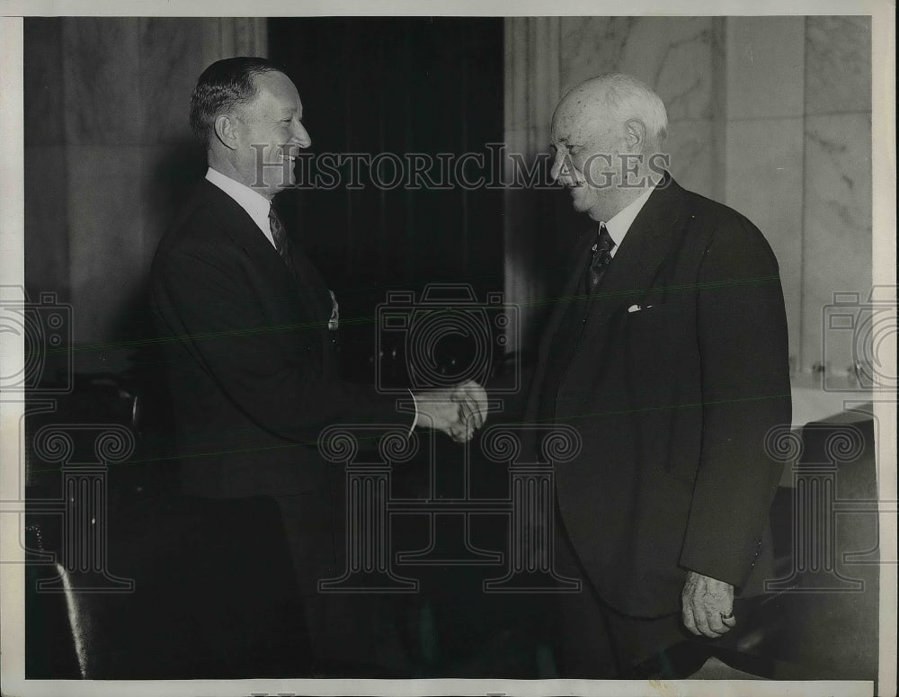 1933 Press Photo Clarence Dillon of Dillon Read Co &amp;Senator Fletcher- Historic Images