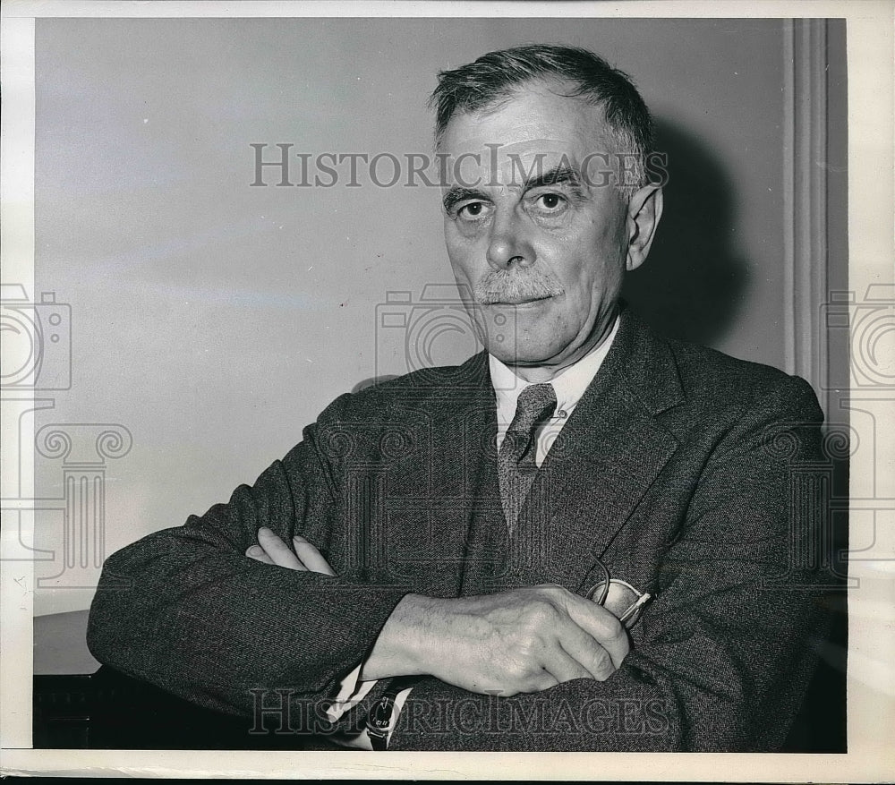 1946 Press Photo NYC, Gen. Andrew GL McNaughton, Canadian at UN AEC meeting- Historic Images