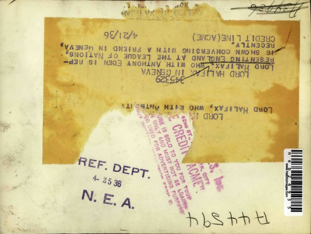 1936 Press Photo Lord Halifax in Geneva