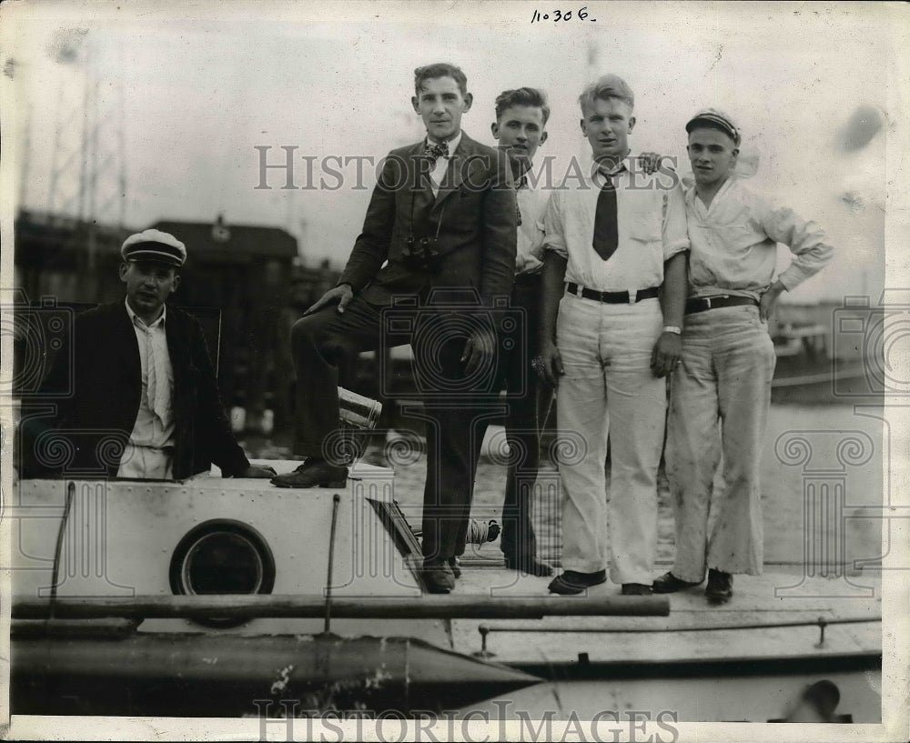1929 Press Photo Capt. J. Leippich, K., Kubatko, H. Schmittgea, Sowers, Paptle