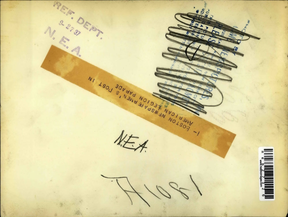 1937 Press Photo Boston Newspapermen Post in American Legion Parade