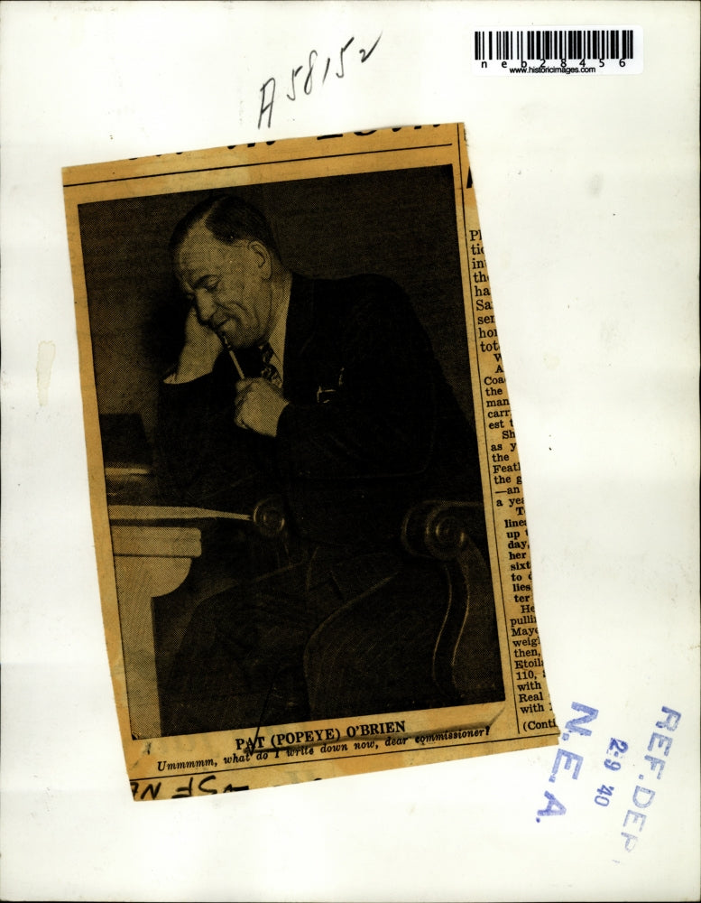 1940 Press Photo Pat "Popeye" O'Brien