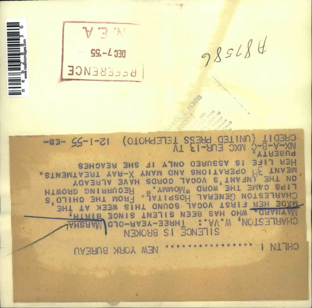 1955 Press Photo Three-year-old Marsha Maynard