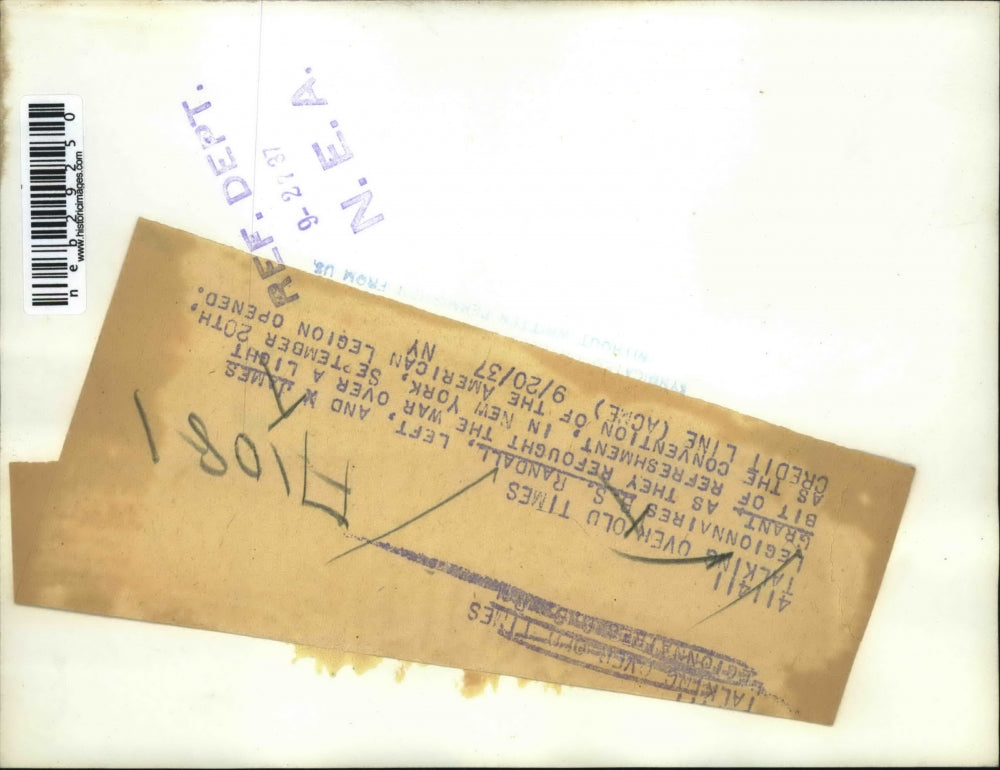 1937 Press Photo B.S. Randall, James Grant, American Legion Convention