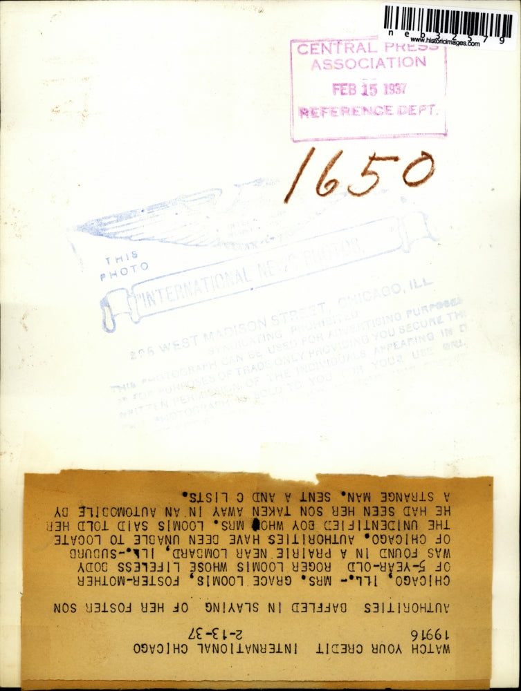 1937 Press Photo Grace Loomis Mother of Lain Roger Loomis