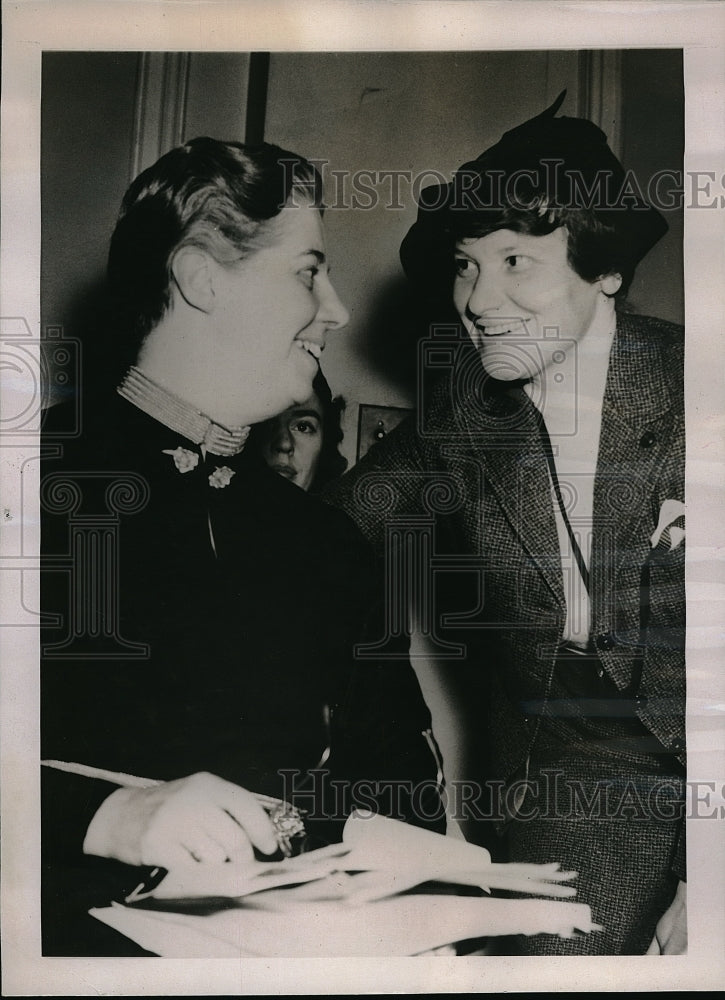 1937 Press Photo Natalie Couch & Ruth Minor, Republican women in Albany