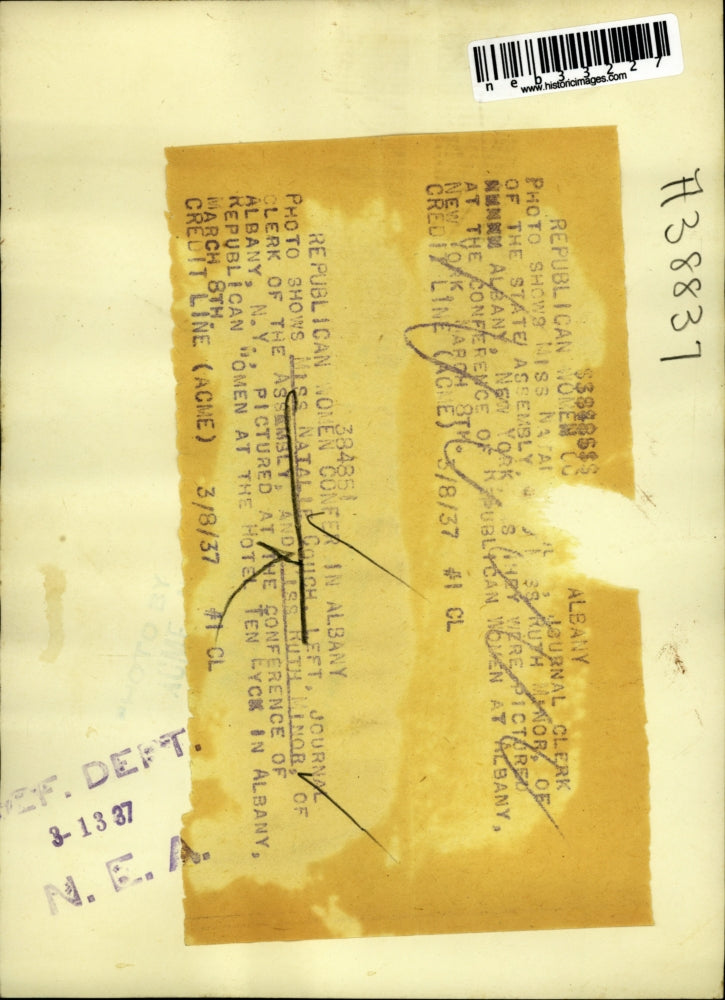 1937 Press Photo Natalie Couch & Ruth Minor, Republican women in Albany