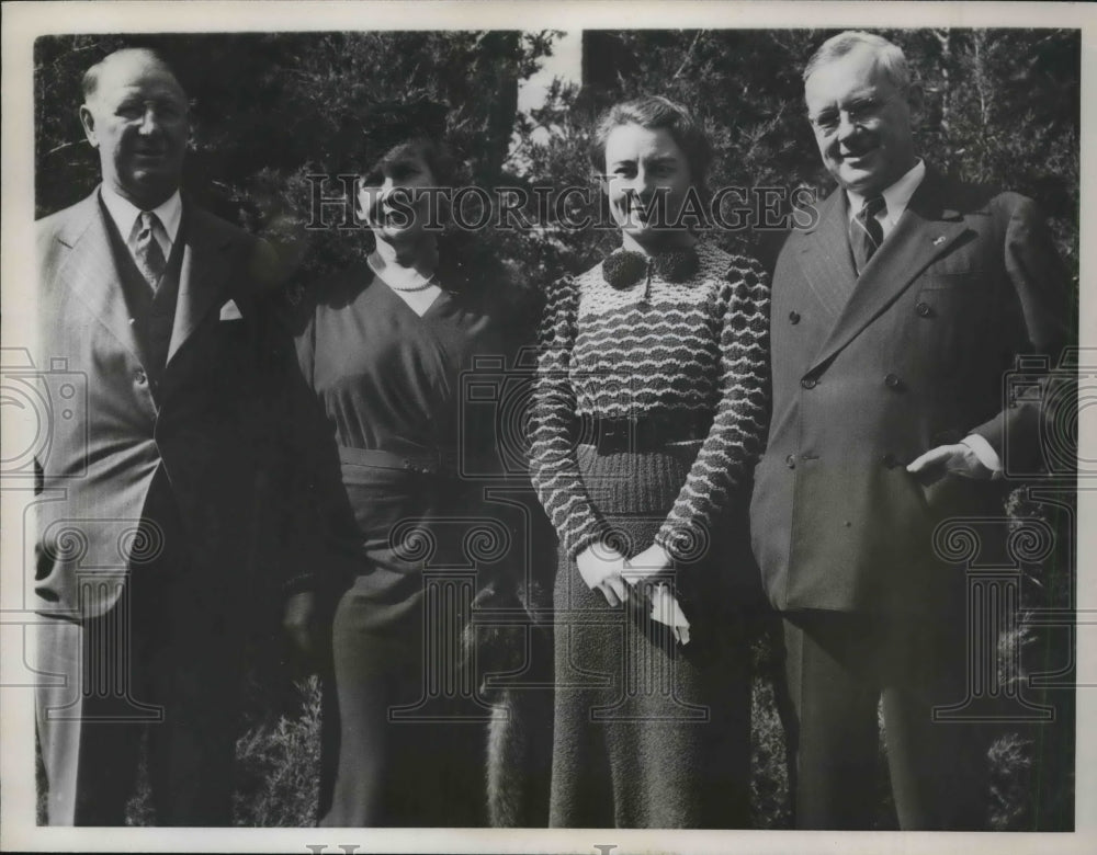 1936 Press Photo Col. Frank Knox, Mrs. Knox, Mrs. Landon, Gov. Alfred Landon