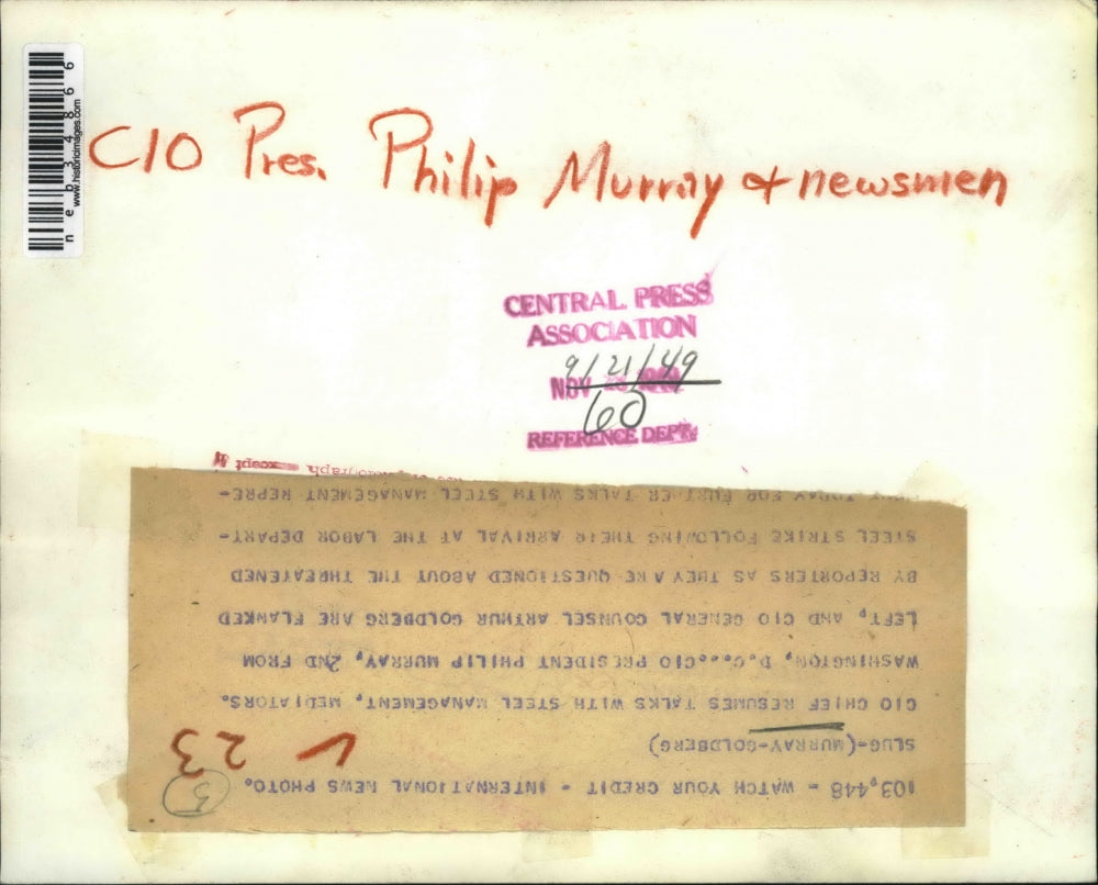 1949 Press Photo CIO Pres. Philip Murray & counsel Art Goldbert in D.C.