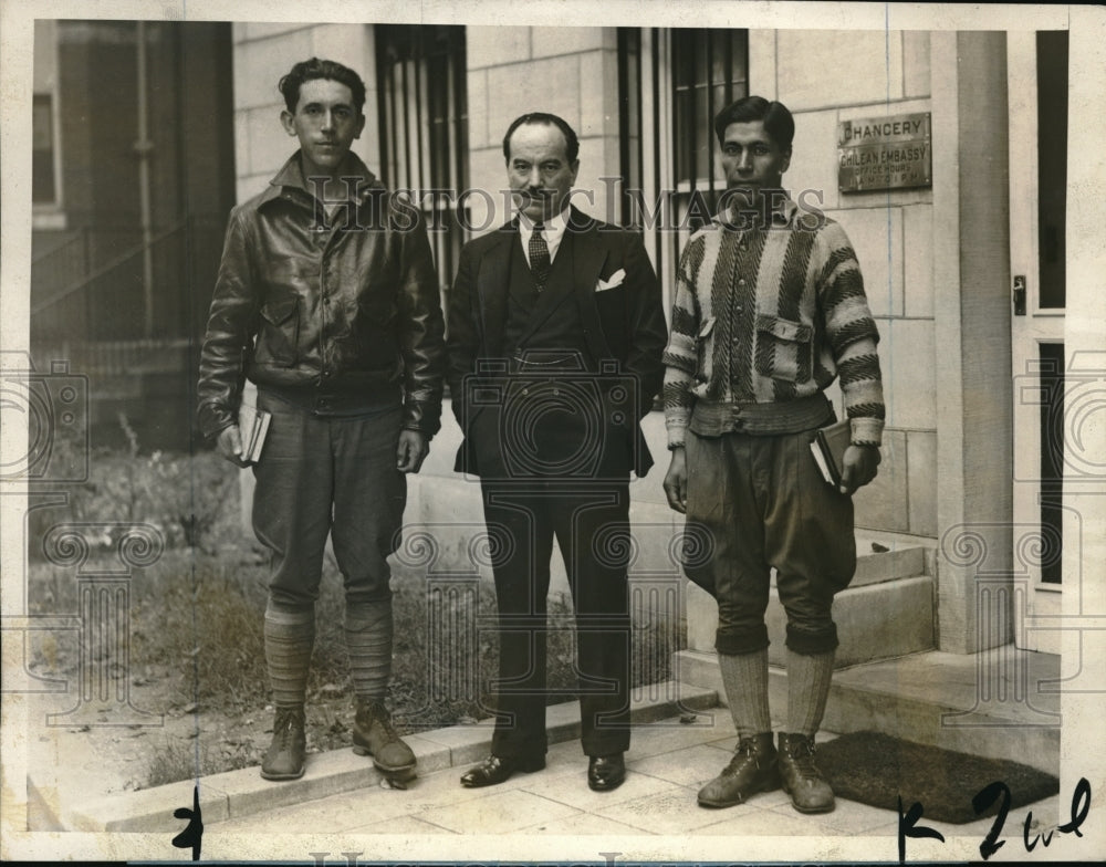 1928 Press Photo Chilean Hikers Bid Farewell to Carlos Davila Chilean Ambassador- Historic Images